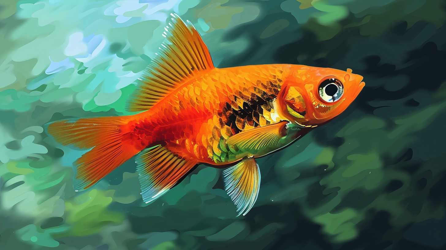 Colorful Marigold Platy Tropical Fish Illustration