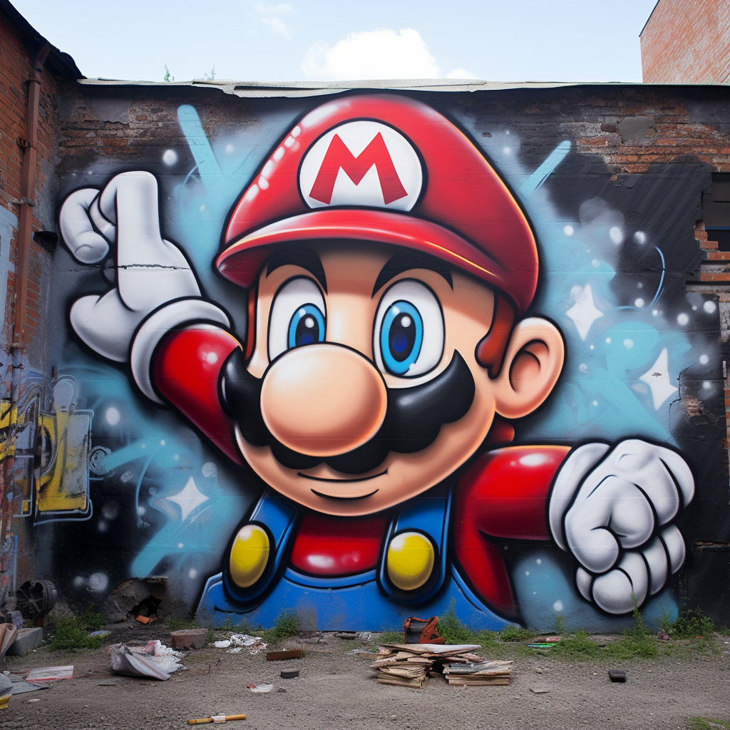 Mario name graffiti design