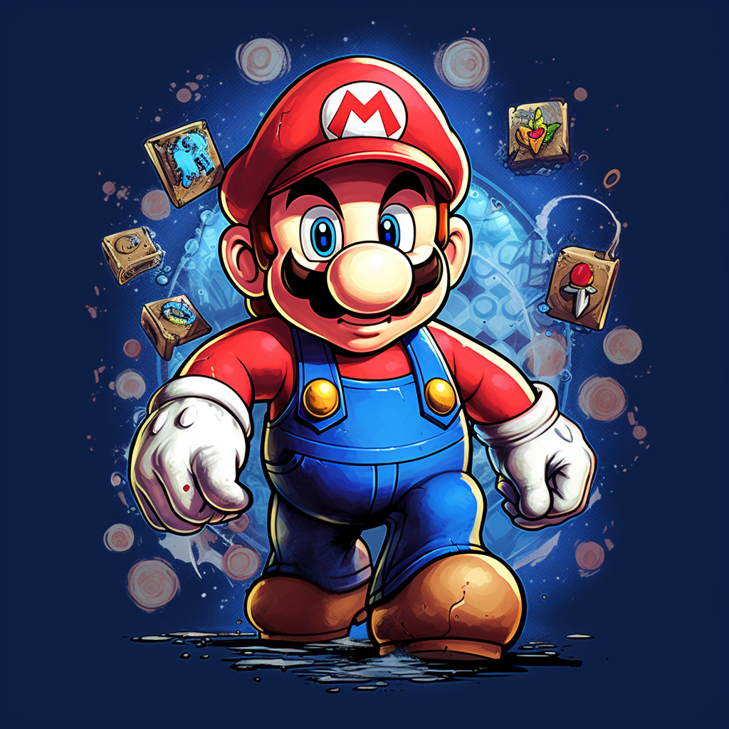 Super Mario in Sonic T-Shirt