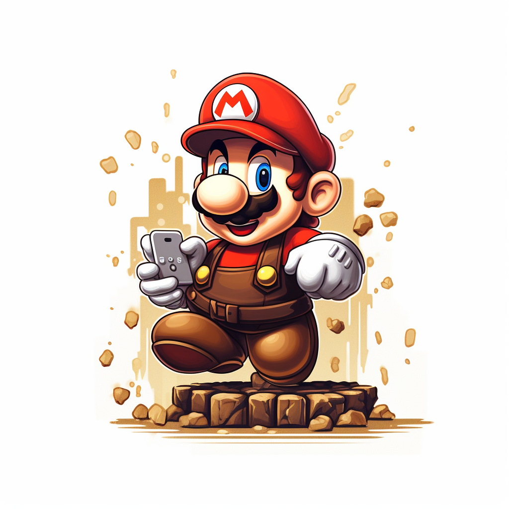 Pixel Art Mario on Phone