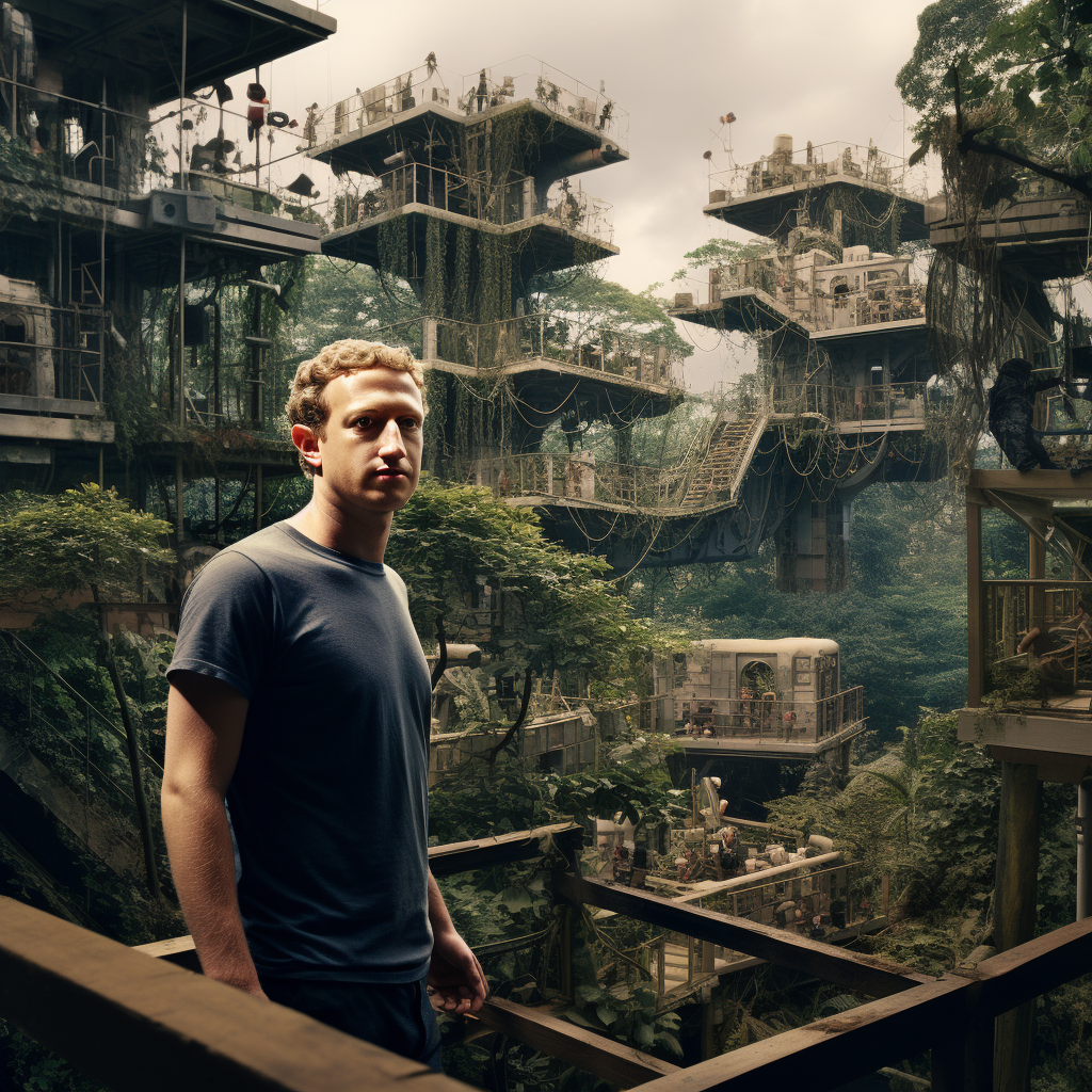 Mark Zuckerberg in his Jungle Treehouse