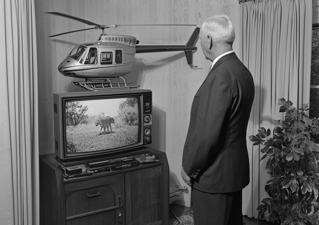 Marlin Perkins helicopter TV show cheetah