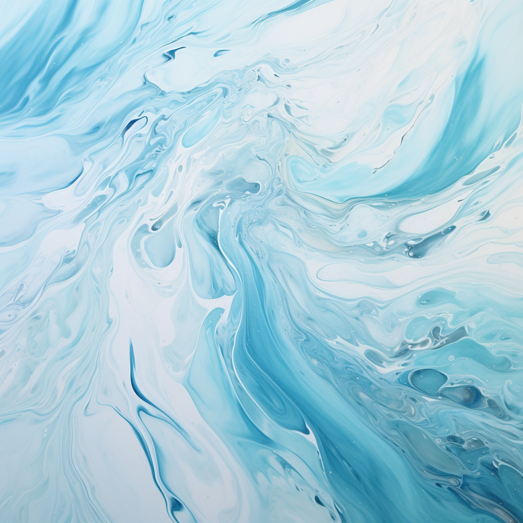 Light blue sea-inspired marmol painting