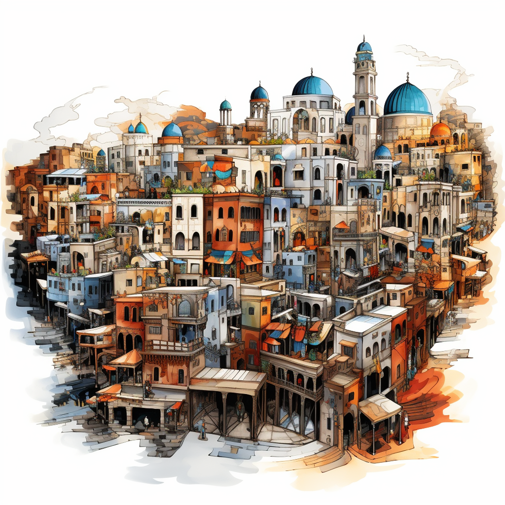 Artistic fusion of Marrakech and Jerusalem