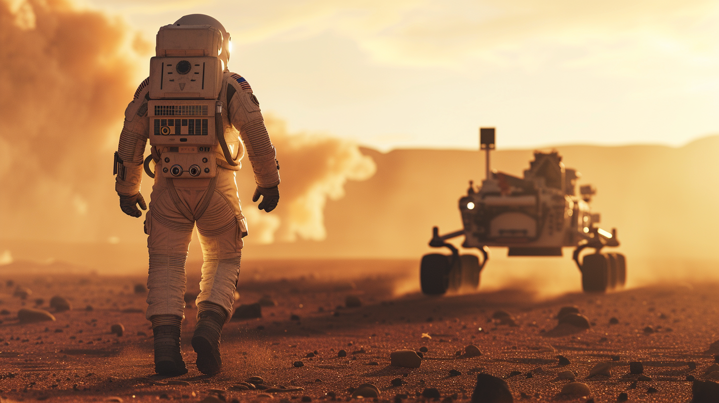 Mars astronaut rover walk detailed