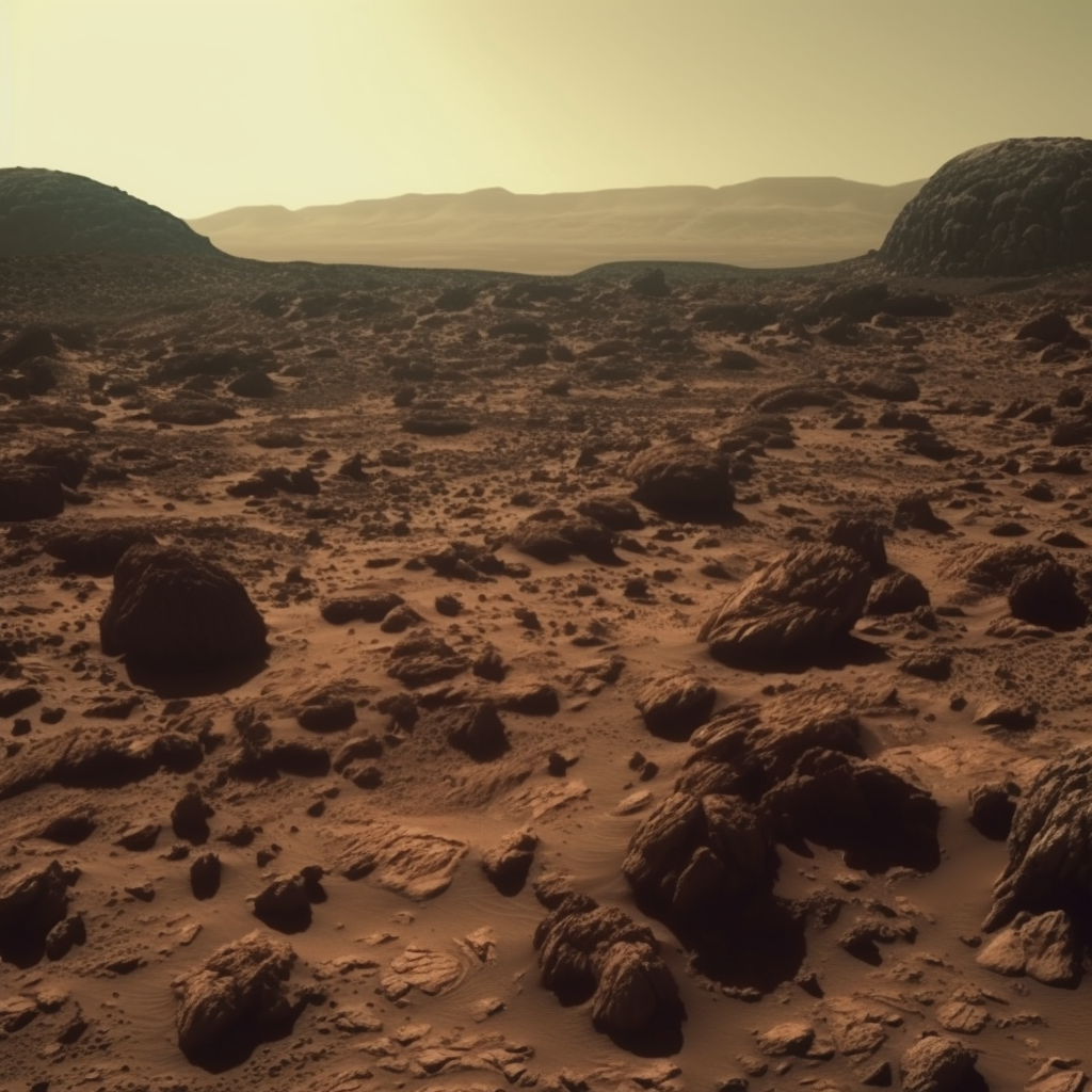 Cinematic footage of the Martian surface