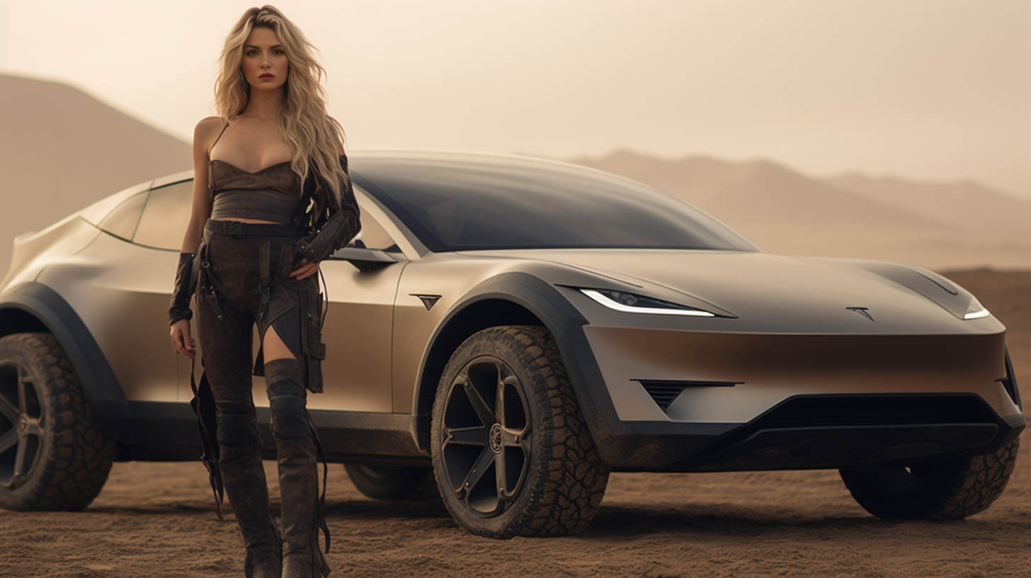 Tesla Cybertruck in Martian Expanse