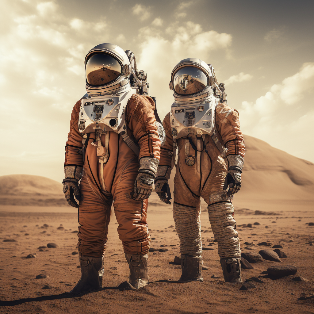 First Two People on Mars Astronauts Exploring