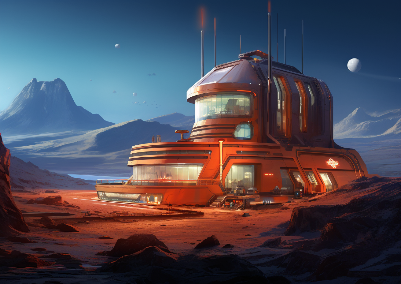 RPG location portrait of a Mars research laboratory