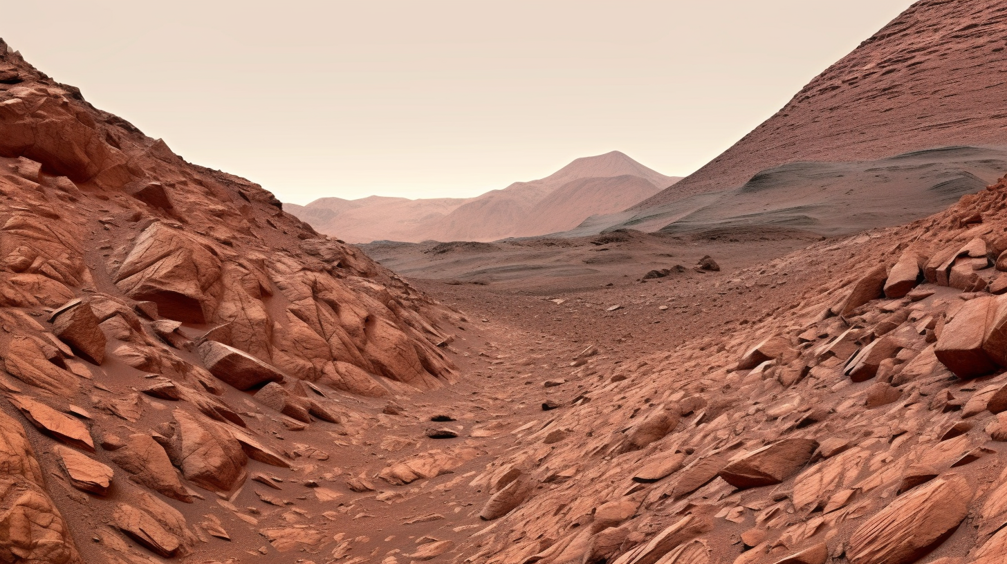 Scenic Mars Valley Landscape