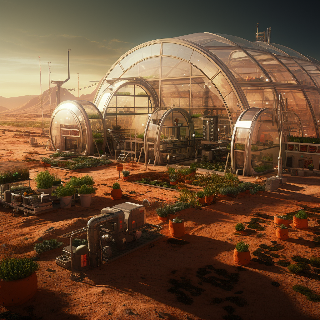 Worm farm on Mars for sustainable agriculture