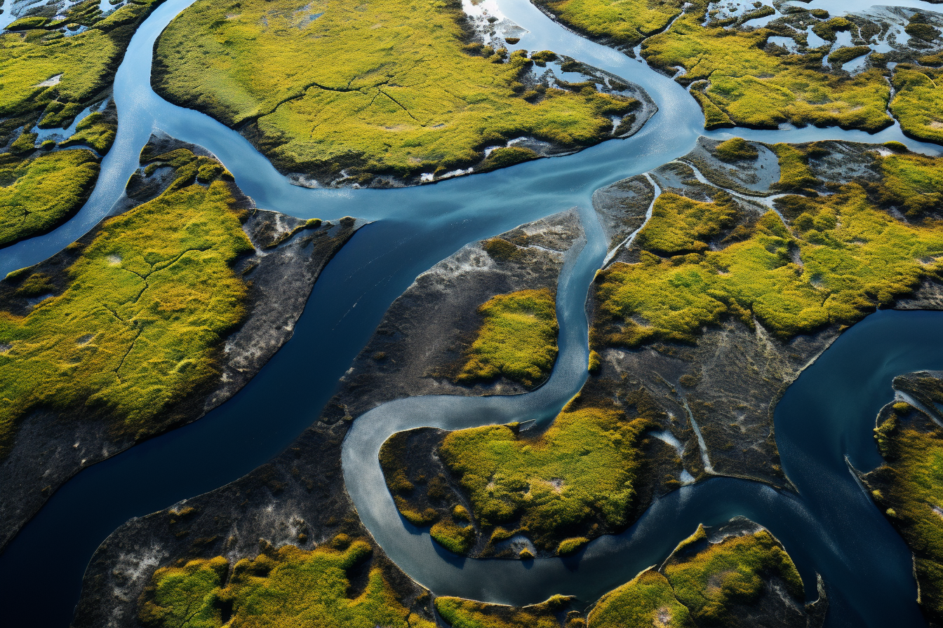 Marsh Scene Bird's Eye View