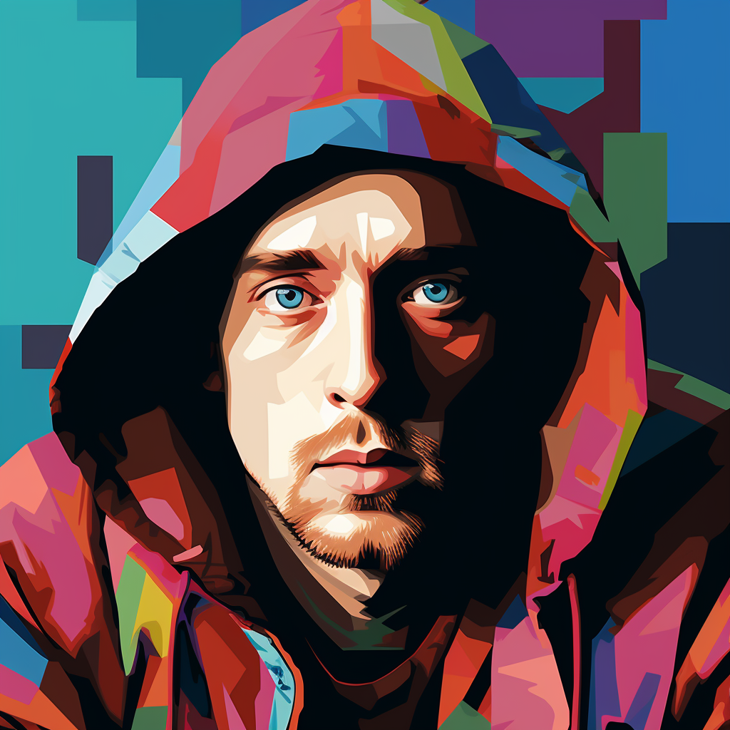 Colorful WPAP Art of Marshall Mathers