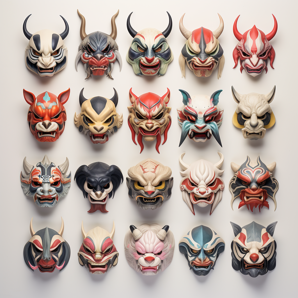 Group of Martial Artists in Chinese Zodiac Masks