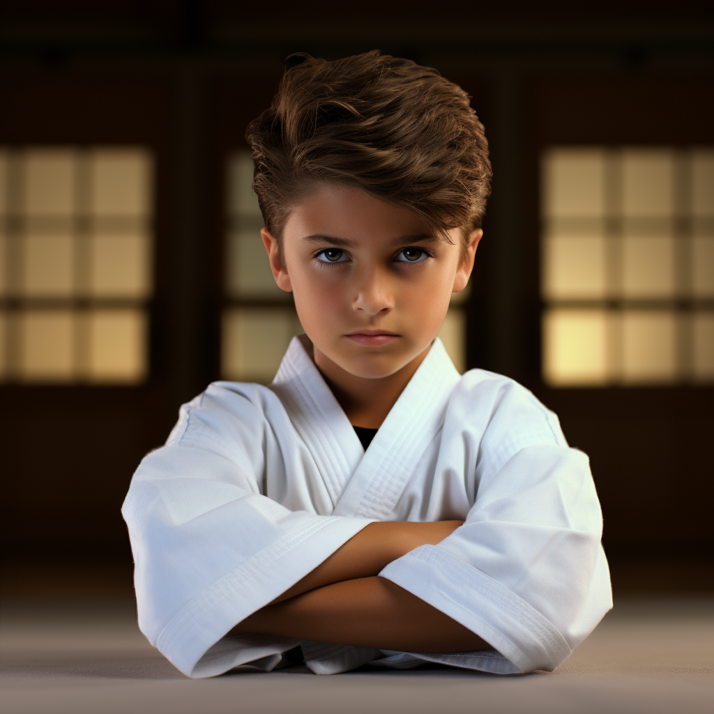 Calm and Confident Child Mastering Martial Arts