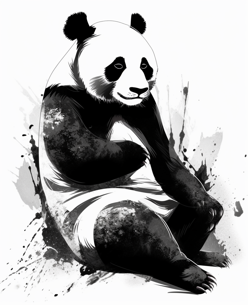 Martial arts panda showcasing its flexibility