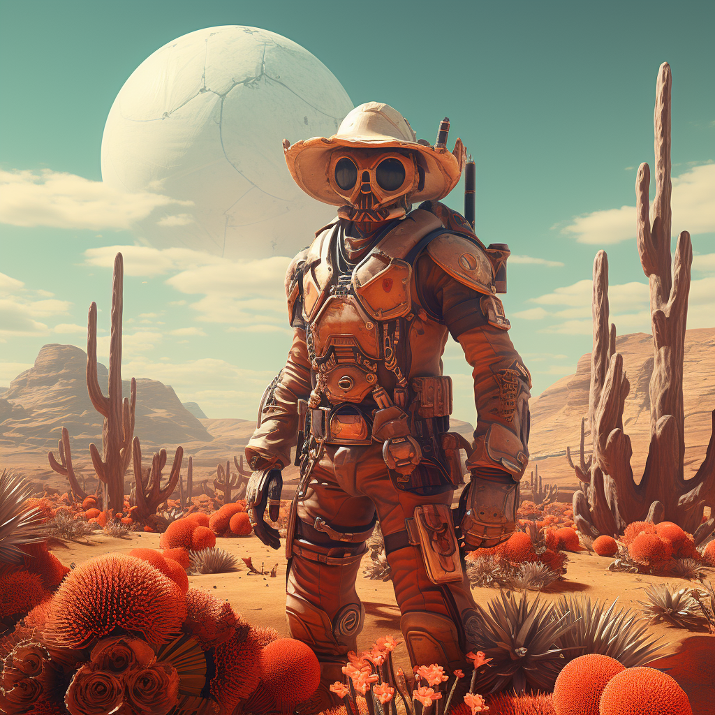 MidJourney Prompt - Martian Cowboy image