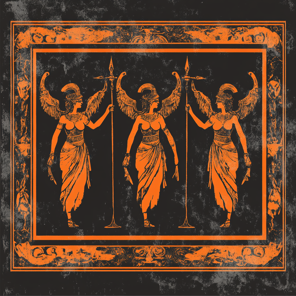 Martian flag with Greek Furies