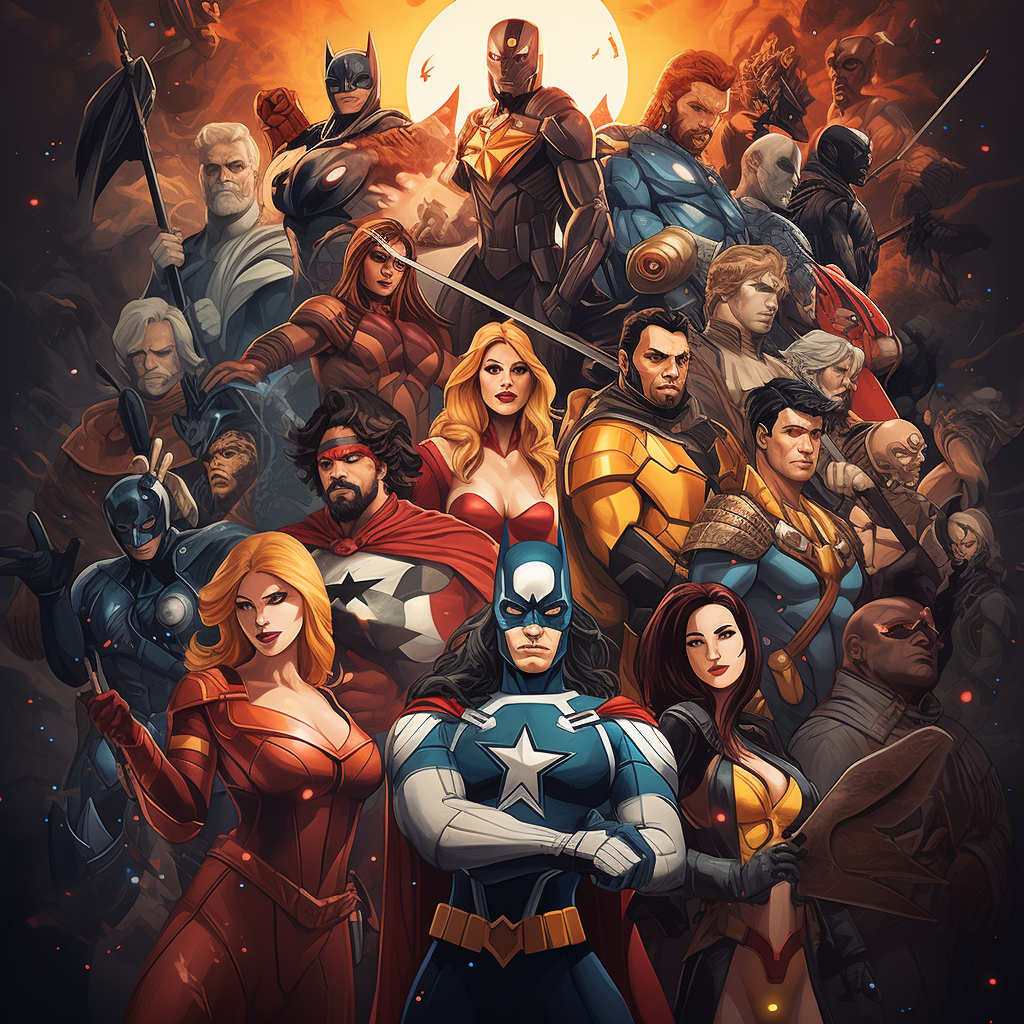 Illustration of Marvel & DC Comic Cosplay Event