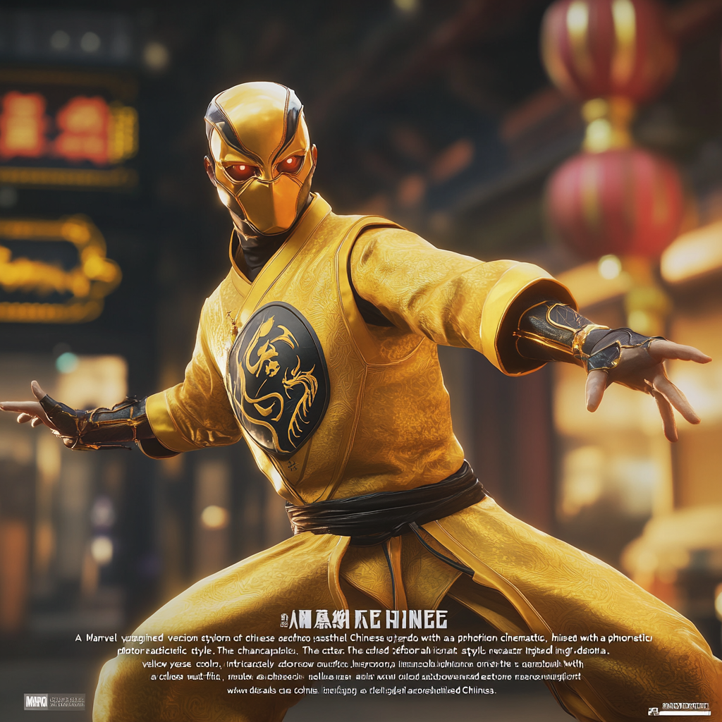 Marvel superhero in traditional Chinese style