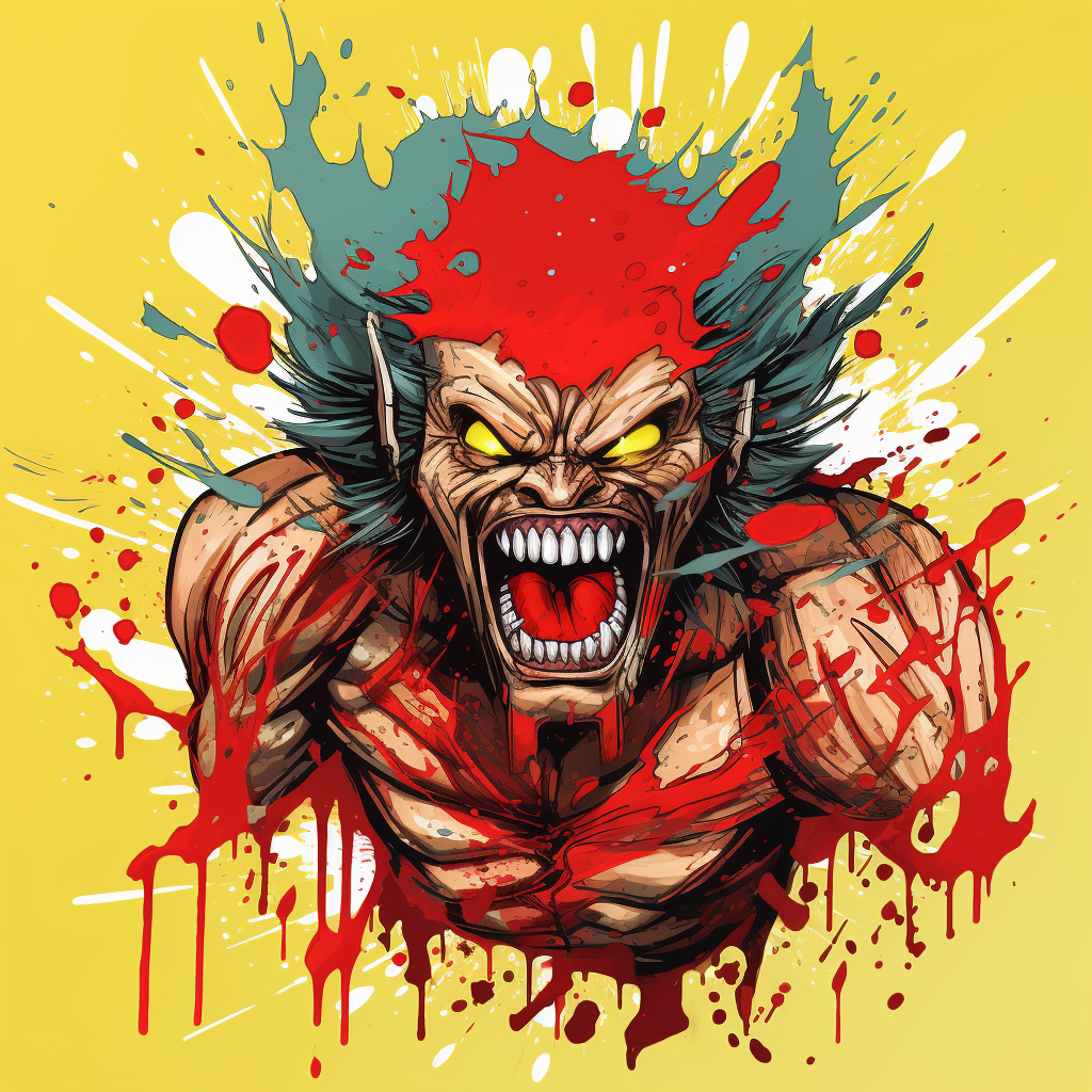 Zombie Wolverine with oozing red slime and sharp claws