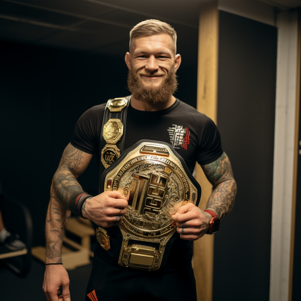 Marvin Vettori proudly displaying UFC belt