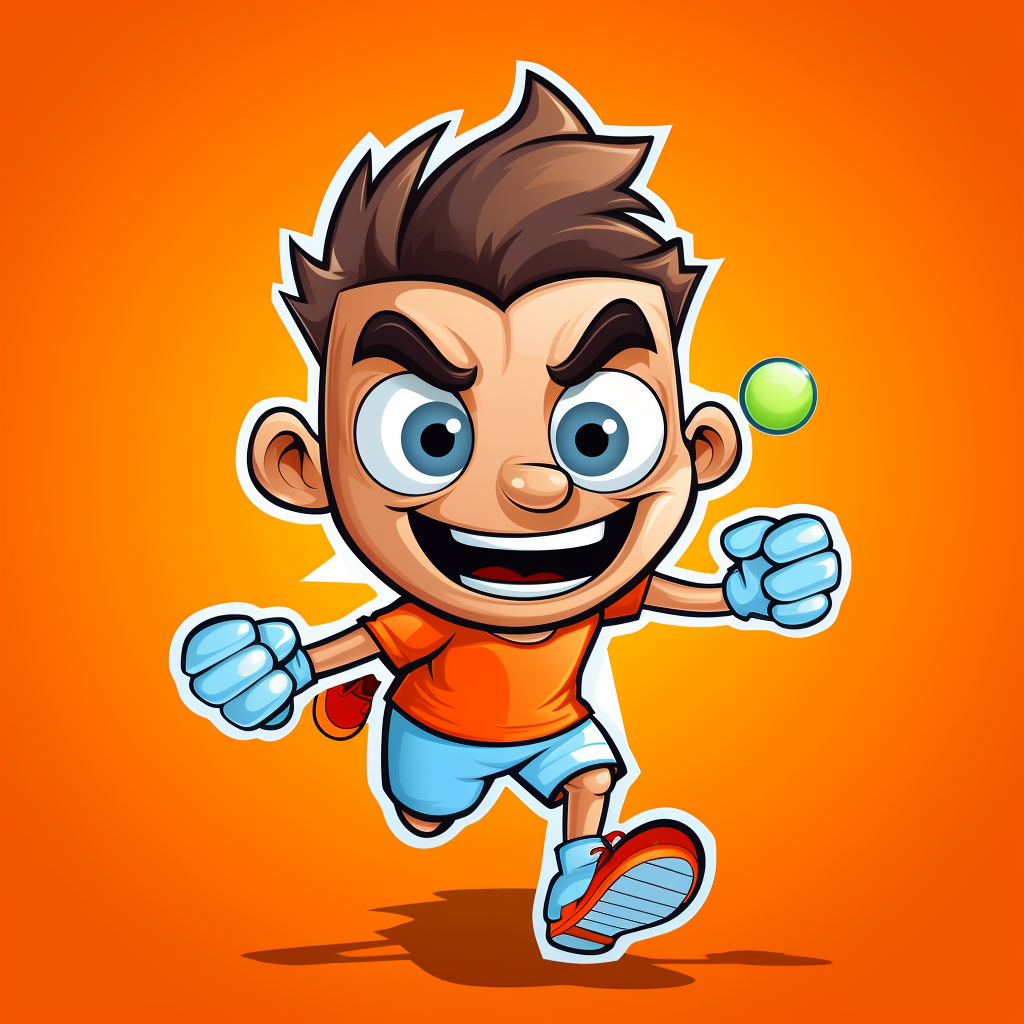 Simple Mascot Tennis Player Illustration