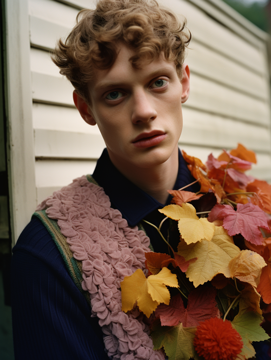 Masculine man with parrot wings