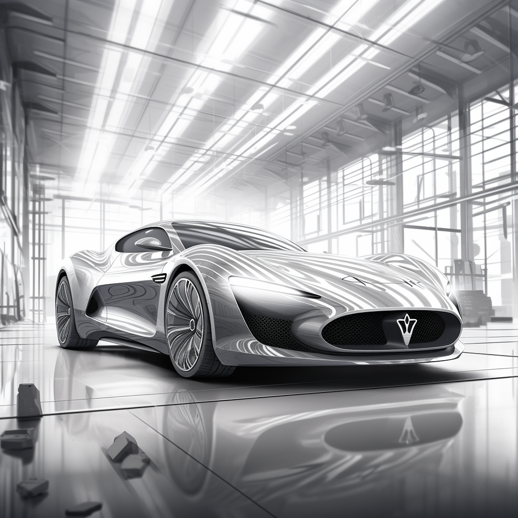 Maserati's futuristic electric car design sketch