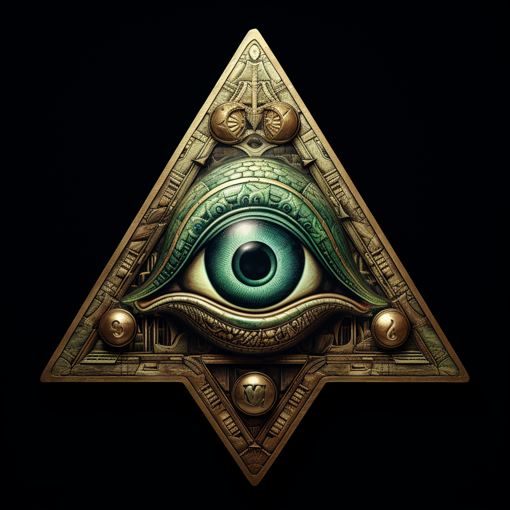 Masonic pyramid with eye and money symbol