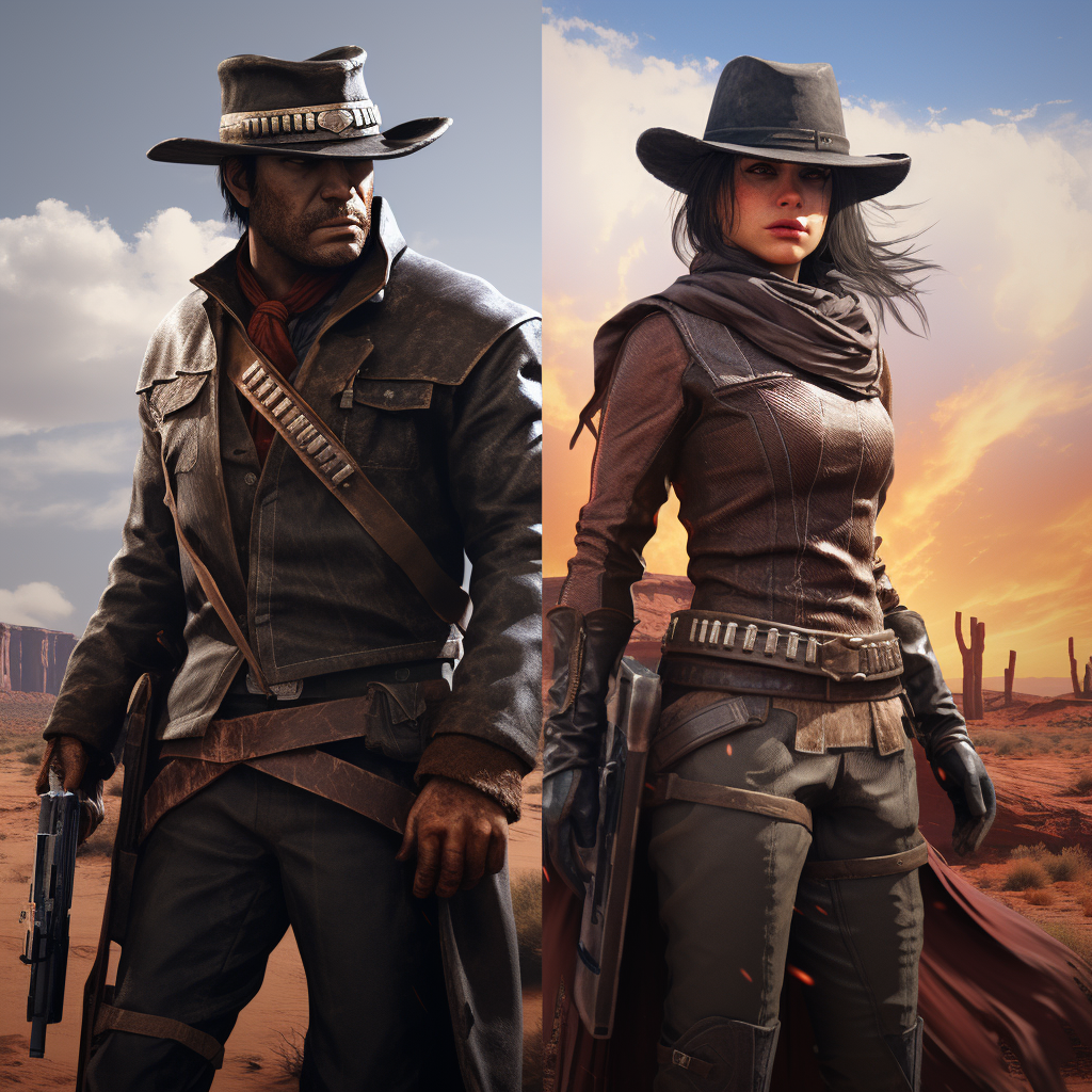 Mass Effect and Red Dead Redemption crossover game cover