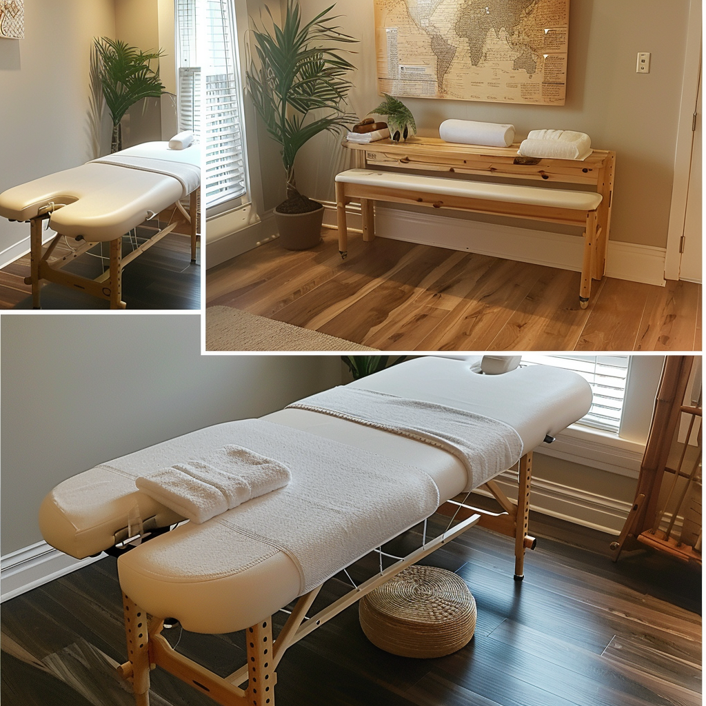 Massage tables various angles view