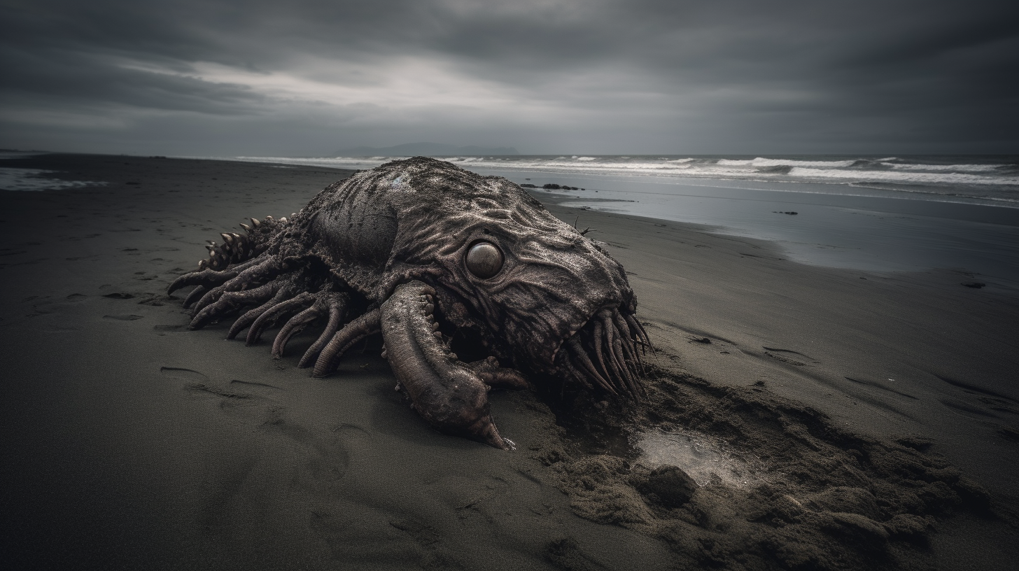 Moody Lovecraftian Alien on Pacific Northwest Beach