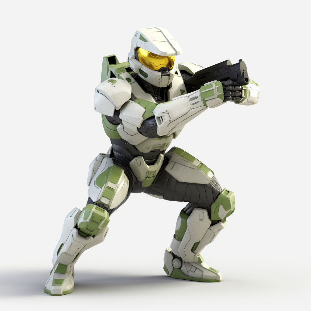 Master Chief 3D Battle Pose Image