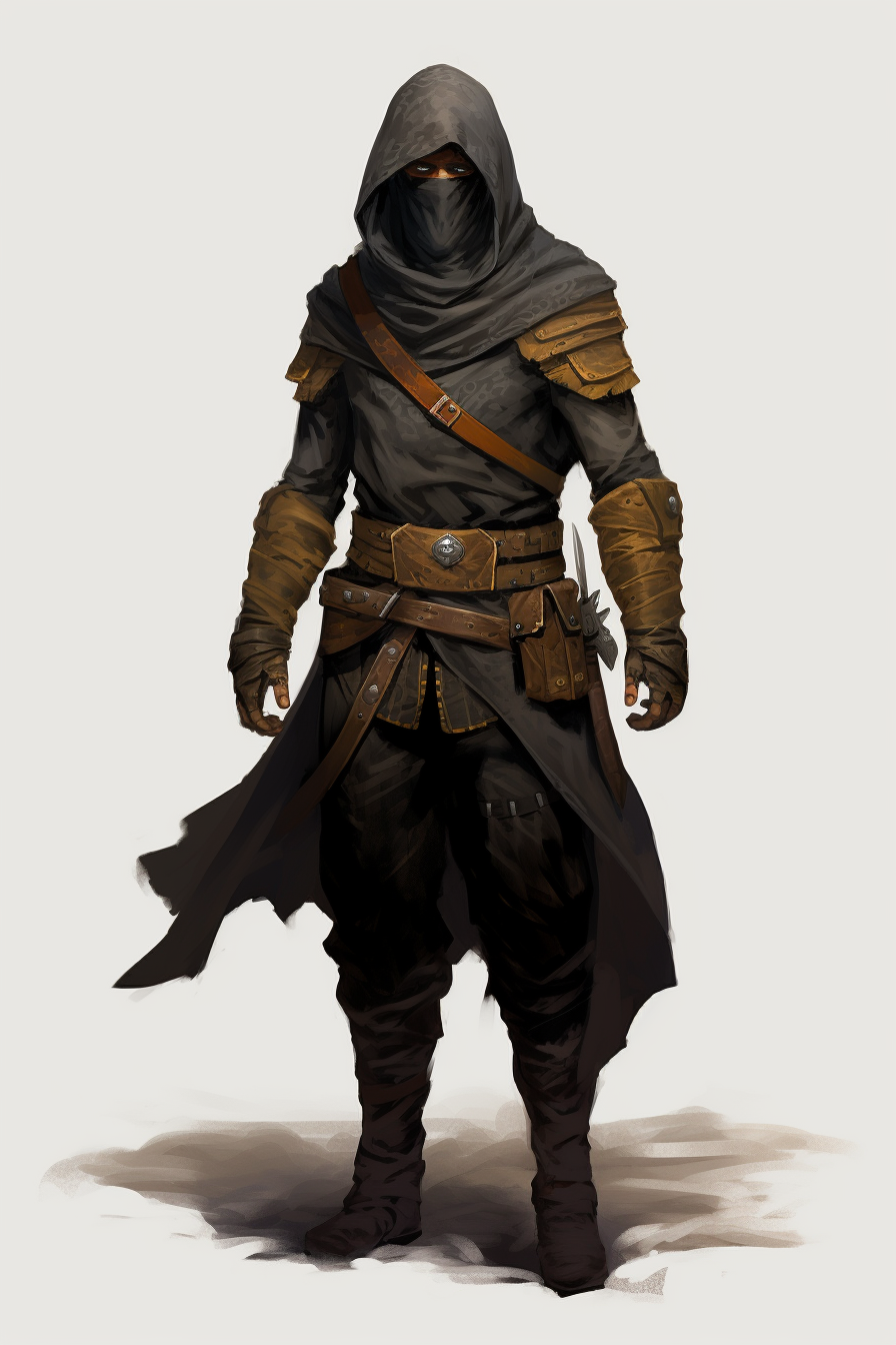 Master Thief with Bandit Mask DND Artwork