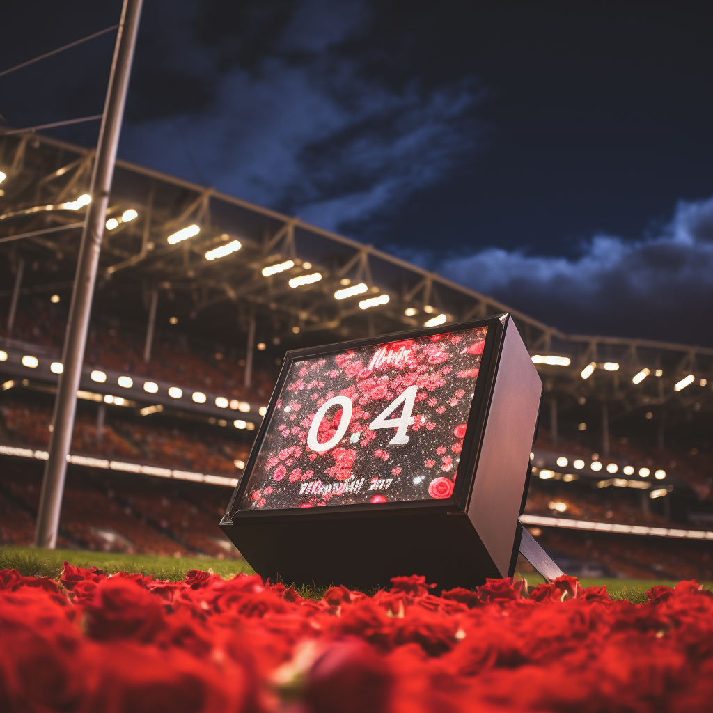 Match Time Indicator with White Roses