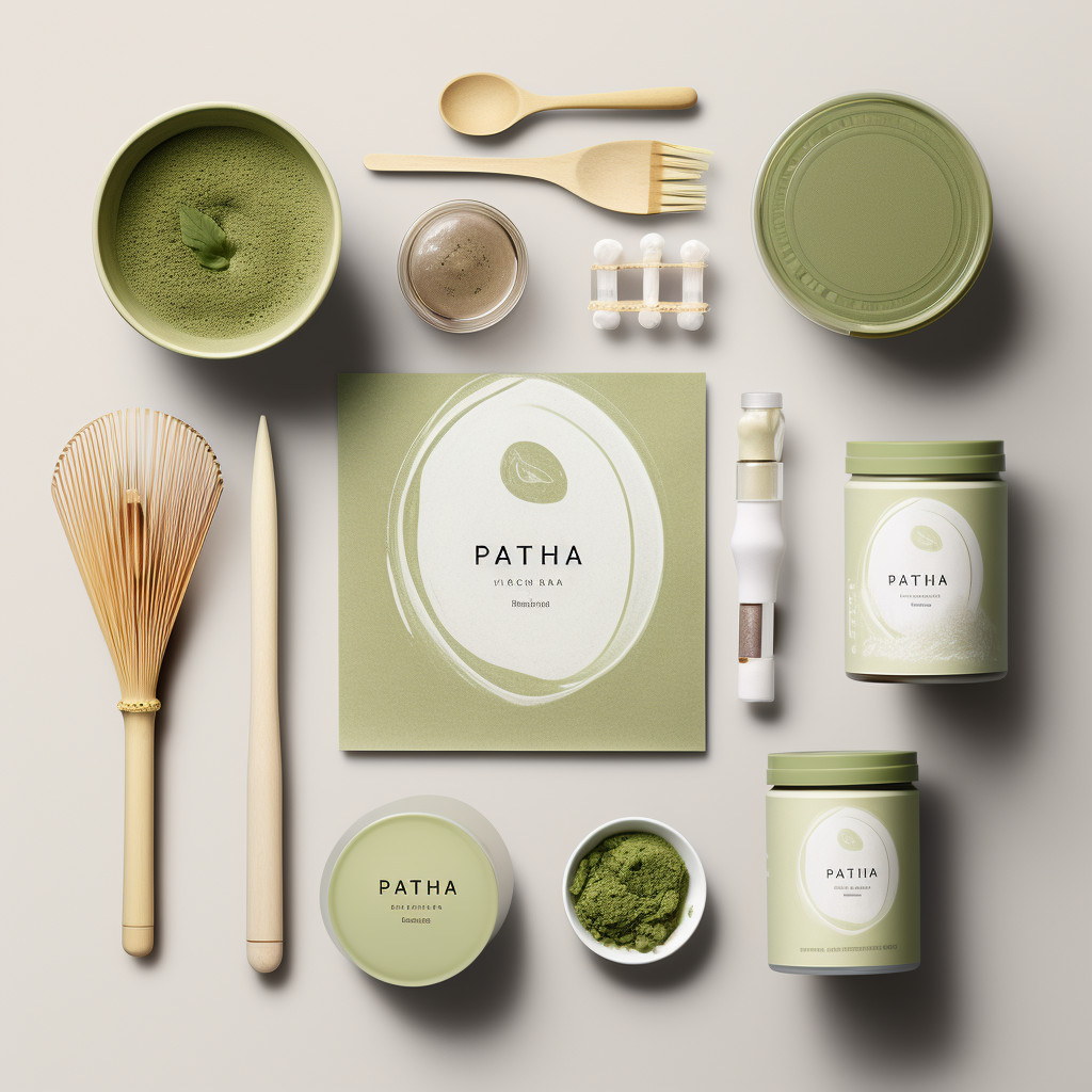 Matcha branding concept with green and pastel colors