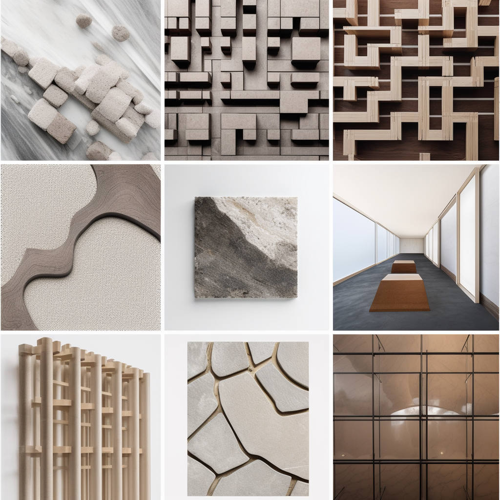 Abstract architectural grid artwork