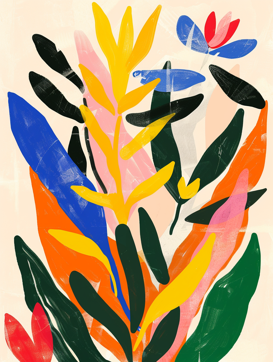 Bright Matisse-inspired digital art