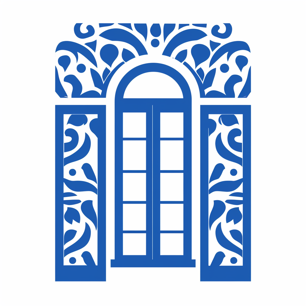 Matisse-inspired graphic of sash window