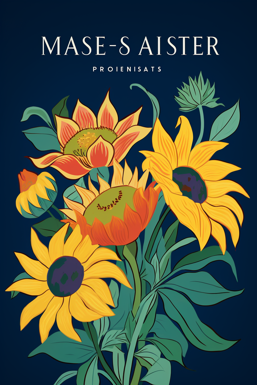 Bright and Colorful Sunflower Market Poster