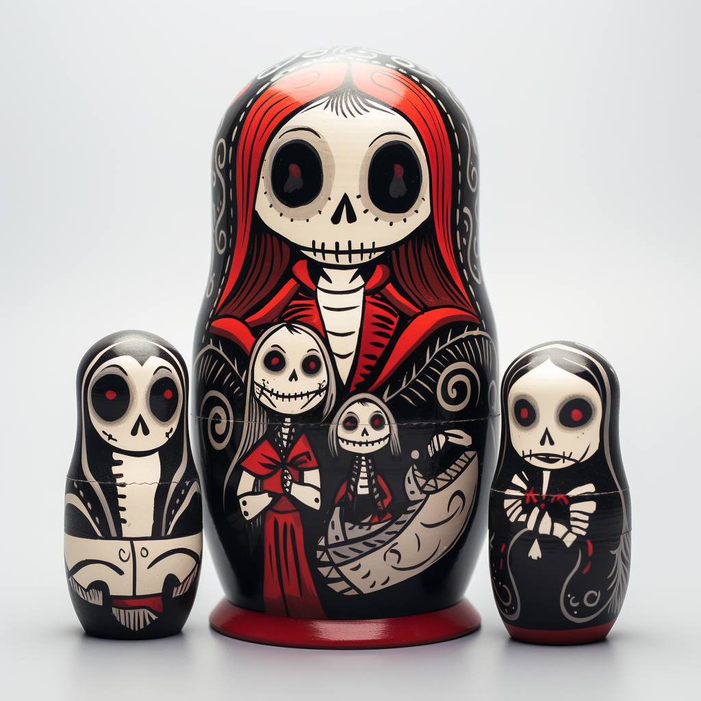 Colorful Nightmare Before Christmas matrioshka dolls