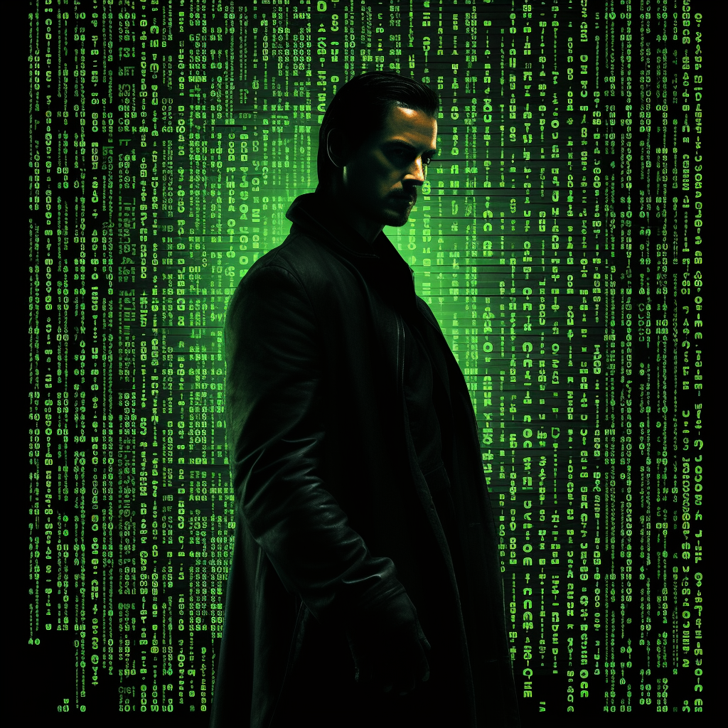 Black and green matrix code representing different roles and profiles