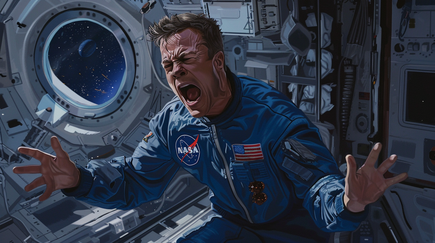 Matt Damon in Blue NASA Jumpsuit