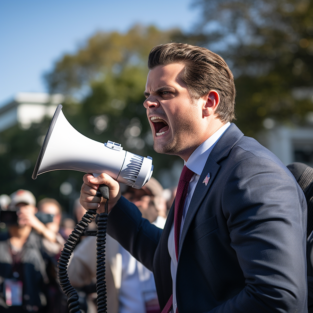 Matt Gaetz passionately expressing his opinion