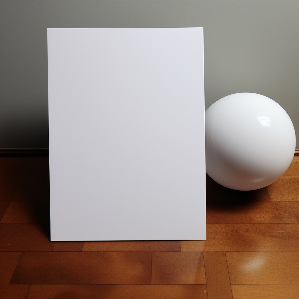 A5 White Blank Card with Light Reflection