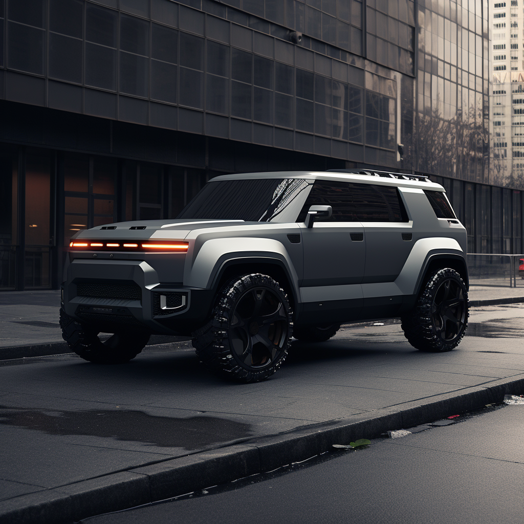 Sleek matte gray SUV concept