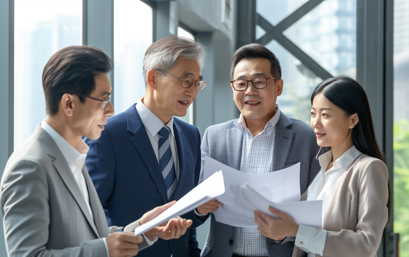 Chinese immigration agency professionals assisting people