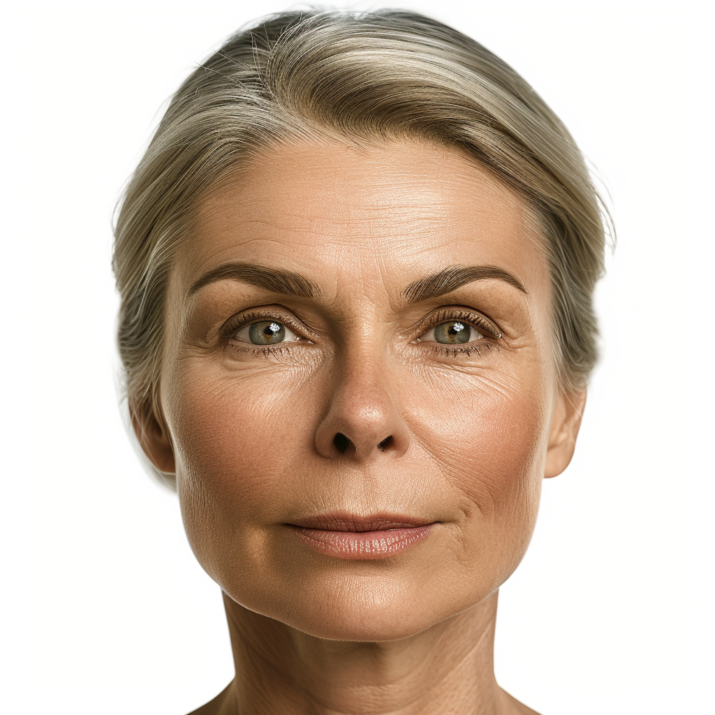 Mature woman's face with youthful vitality