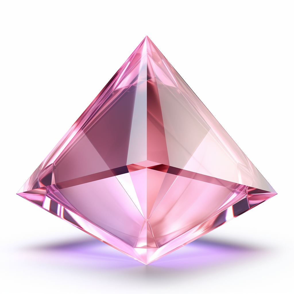 Mauve shaded transparent octahedron in 3D